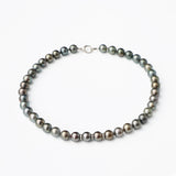 Tahitian Pearl Hand Knotted Necklace with Diamond Rondelles - 18"