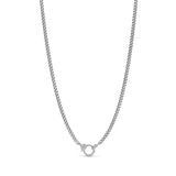 Long Curb Chain Necklace with Diamond Claw Clasp - 36"