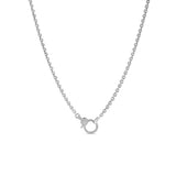 Short Cable Chain Necklace with Diamond Claw Clasp - 17"