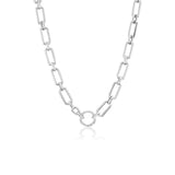 Gwyneth Chain Necklace with Diamond Circle Claw Clasp - 17"