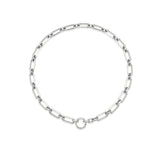Gwyneth Chain Necklace with Diamond Circle Claw Clasp - 17"