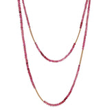 14k Pink Spinel and Curb Station Layering Necklace "One of a Kind"