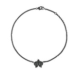 Black Diamond Orchid Pendant on Cable Chain - 18"