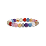 Bracelet en pierre de chakra avec perle en forme de donut en diamant - 8 mm