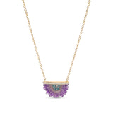 Purple Stalactite 14K Gold & Diamond Pendant Chain Necklace "One of a Kind"