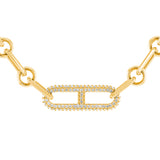 14k Single Diamond H Paris Link Soho Necklace
