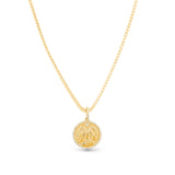 14K Gold and Diamond Guardian Angel Coin Necklace