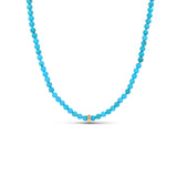 14k Gold Sleeping Beauty Turquoise with 14k Rondelle Necklace - 17"