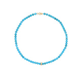 14k Gold Sleeping Beauty Turquoise with 14k Rondelle Necklace - 17"