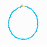 14k Gold Sleeping Beauty Turquoise with 14k Rondelle Knotted Necklace - 17"