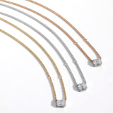 14k Illusion Emerald Cut Diamond Necklace