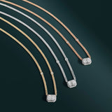 14k Rose Gold Illusion Emerald Cut Diamond Necklace