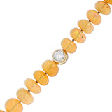 14k Hand Knotted Ethiopian Opal Layering Necklace with 2 Diamond Bezels