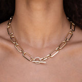 14k Gwyneth Chain with Diamond Toggle Necklace - 18"