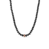14k Black Diamond Knotted Necklace with Diamond Donut - 18"