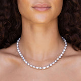 14k Light Grey Tahitian Keshi Pearl Knotted Necklace - 18"