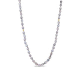14k Tahitian Keshi Pearl Knotted Necklace with 2 Diamond Barrel Beads - One of a Kind