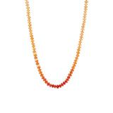 14k Ombre Mexican Fire Opal Knotted Necklace with Rondelles - 21"