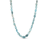 14k Blue Zircon Nugget Knotted Necklace - One of a Kind