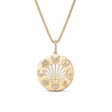 14k Luck and Light Manifestation Medallion on Franco Chain - 28"