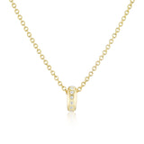 14k Diamond Orbit Bead with Italian Link Necklace - 18"