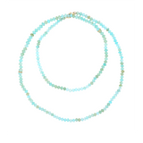14k Peruvian Opal Necklace with 2 Diamond Rondelles - 32"