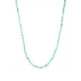 14k Peruvian Opal Necklace with 2 Diamond Rondelles - 32"
