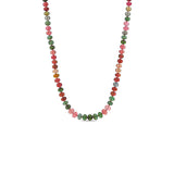 14k Mix Tourmaline Graduated Rondelle Knotted Necklace "One of a Kind"