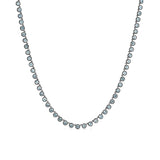 14k Heirloom Sky Blue Topaz and Black Rhodium Necklace - 16"