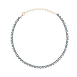 14k Heirloom Sky Blue Topaz and Black Rhodium Necklace - 16"