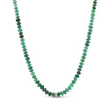 14k Emerald Knotted Necklace with Diamond Donut - 18"