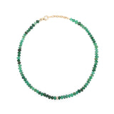 14k Emerald Knotted Necklace with Diamond Donut - 18"