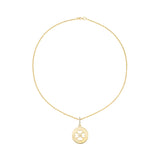 14k Open Clover with Diamond Bezel Pendant on Link Chain - 18"