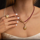 14k Light & Dark Pink Tourmaline Strung Necklace with 14k Spacer Beads - 18"