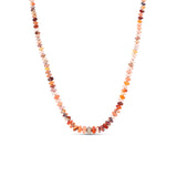 14k Mexican Fire Opal Necklace with Diamond Donut - One of a Kind
