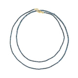 14k Hand Faceted Raw Blue Diamond Necklace - One of a Kind