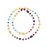 14k Rainbow Mix Gemstone Rope Necklace - One of a Kind