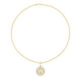 14k Rainbow Gemstone Sunrise Pendant Necklace - 20"