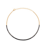 14k Black Diamond Tennis Necklace