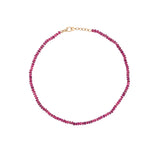 14k Pink Tourmaline Knotted Necklace - 18"