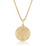 The 14K Goddess Venus Diamond Pendant on Franco Chain Necklace - 18"