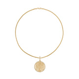 The 14K Goddess Venus Diamond Pendant on Franco Chain Necklace - 18"