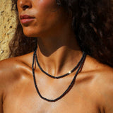 14k Hand Faceted Raw Black Diamond Necklace - One of a Kind