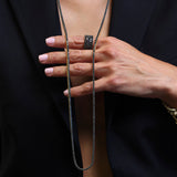14k Black Diamond Tennis Necklace - 36"