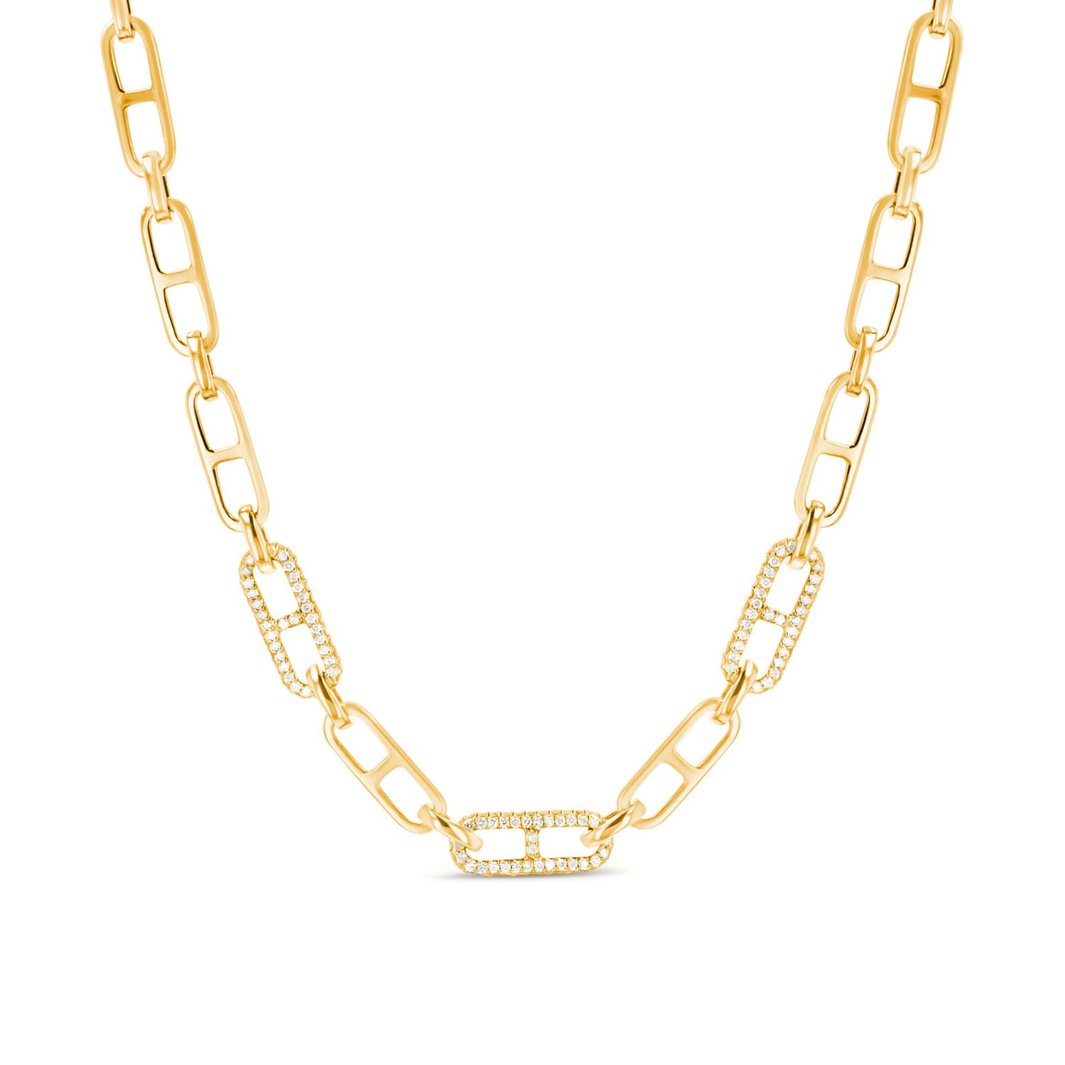 Short Cable Chain Necklace with Diamond Claw Clasp - 17 – Sheryl Lowe