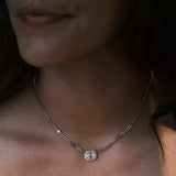 14k Rose Gold Illusion Emerald Cut Diamond Necklace