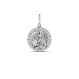 Silver and Diamond Guardian Angel Coin Necklace