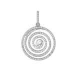 Diamond Waveform Spiral Pendant with Teardrop Diamond Center