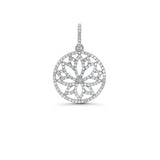 Diamond Lotus Silhouette Medallion Pendant