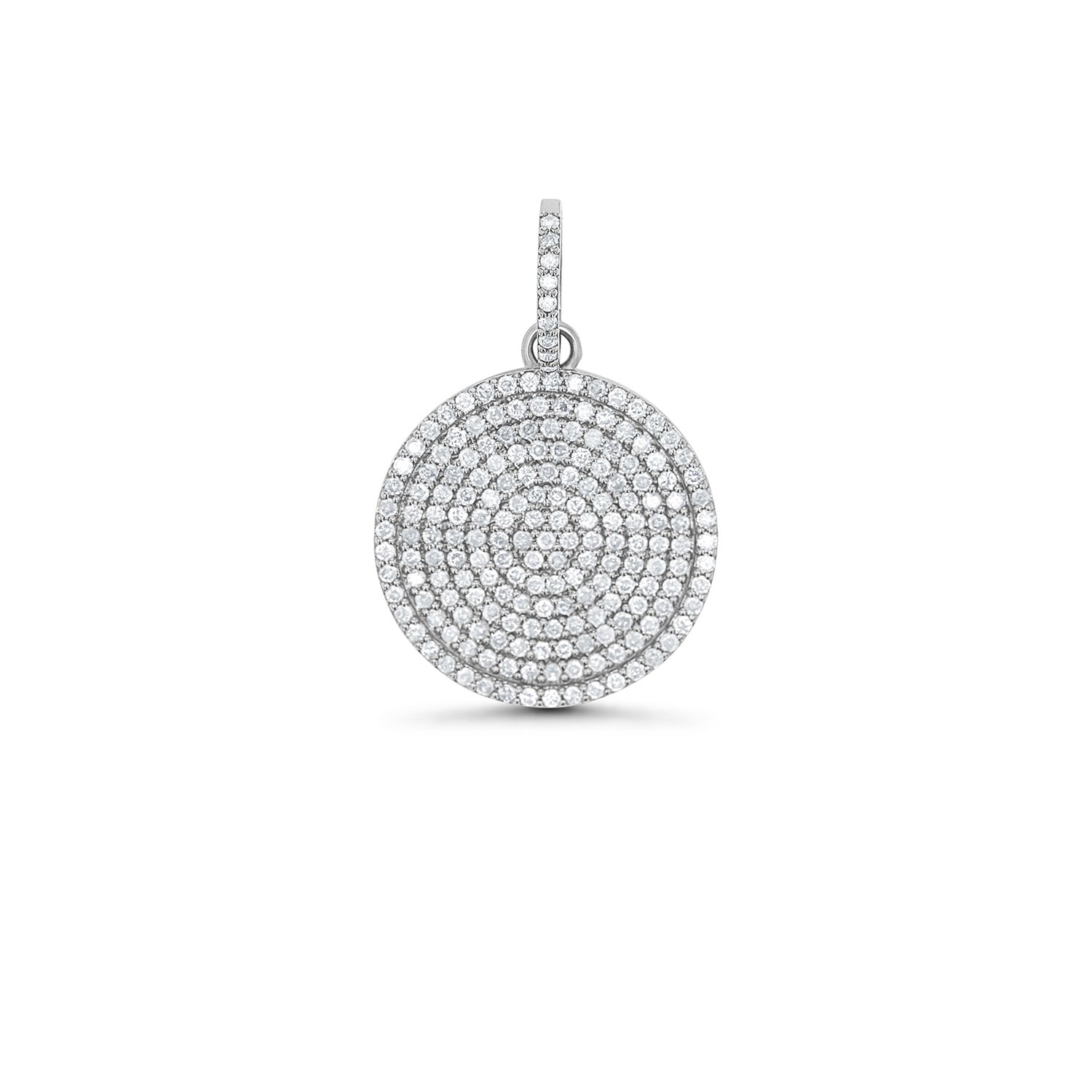 All Diamond Circle Medallion Pendant